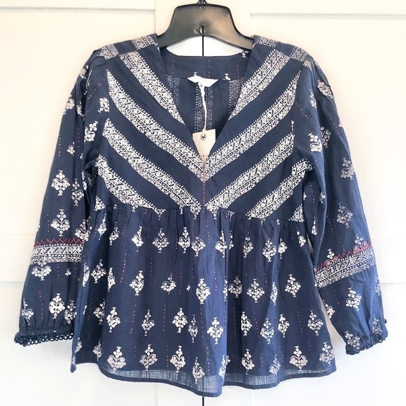 LUCKY BRAND Peasant Blouse SZ XS - Picture 1 of 4